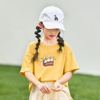 茵曼 女童26夏装短袖T恤青少年休闲上衣潮