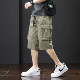 月伊纺 夏季新款工装短裤男士宽松休闲五分裤青年宽松大码中裤学生七分裤