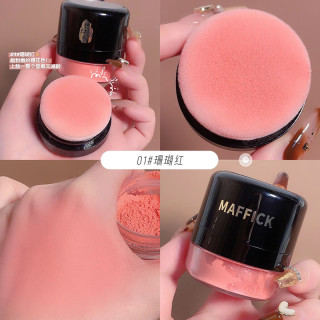 MAFFICK ins元气腮红粉质细腻蘑菇头懒人气垫高光修容一体胭脂粉单色裸妆