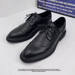 尖头皮鞋男商务休闲正装英伦德比鞋黑色皮鞋男软底百搭结婚新郎鞋