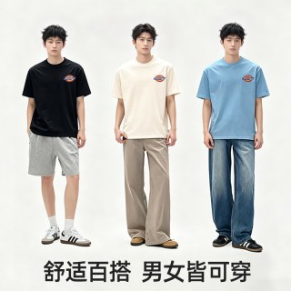 Dickies 纯棉毛巾刺绣 白色 L 男士T恤