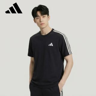 adidas 运动型格系列 男 ST 3ST SS TEE 短袖T恤 KR2490 黑色