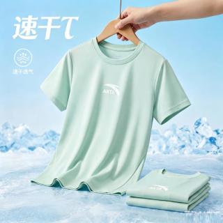 安踏 速干易去污儿童短袖T恤休闲运动中大童短袖新款夏装男童安踏童装