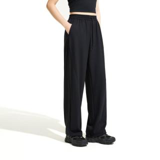 安踏 女子凉感休闲裤夏季透气阔腿裤垂坠感显瘦运动长裤