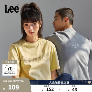 Lee LUT0098404LE 圆领字母印花 白色 M码 短袖T恤