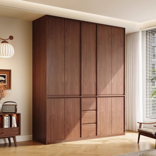 君帘 中古风实木衣柜 橡木色 140*60*200cm 单柜