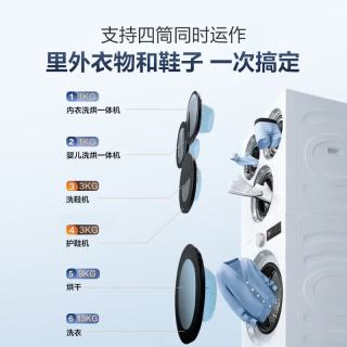 海信 璀璨棉花糖系列 WH130E8Q-1+WV50G-1 热泵洗烘一体 白色 15kg