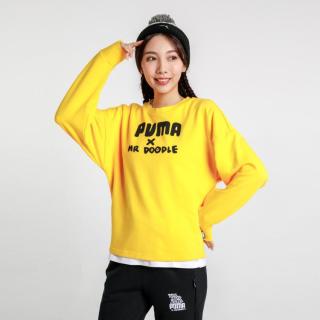 限尺码：PUMA MR DOODLE联名 女款棉质透气时尚印图长袖卫衣
