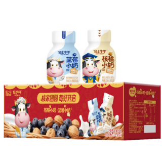 轻上 小轻甘轻 蓝莓小奶6瓶+核桃小奶6瓶（ 12礼盒装）