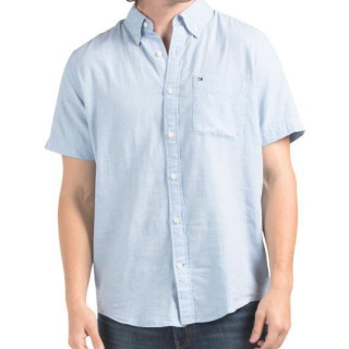 TOMMY HILFIGER 男士短袖衬衫 Linen Blend Porter