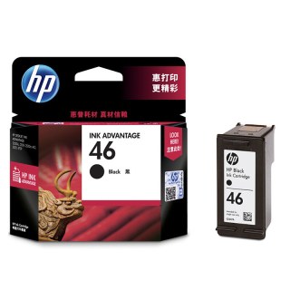 惠普 打印旗舰店官方原装46黑色墨盒彩色墨水盒deskjet2520hc 2529 4729 2020 2029打印机