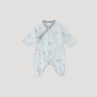 巴厘小猪 蝴蝶衣新生婴儿夏季长袖薄款空调服睡衣天竹棉纱布