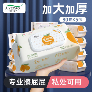 艾叶草 湿厕纸 80片*5包