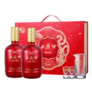 西凤酒 52%凤香型白酒 500mL*2瓶 龙凤吉祥礼盒