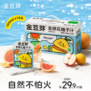 金豆芽 金银花柚子汁儿童饮料清凉一夏西柚果汁出游便携 100ml*13袋 13袋
