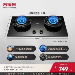 万家乐 C9R1双定时燃气灶家用煤气灶嵌入式炉灶天然气灶具
