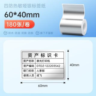 德佟印立方 DP30S哑银标签打印纸宽幅大尺寸热敏纸银色四防不干胶贴纸固定资产办公设备标识卡防水防油亚银