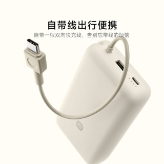 小米 20000毫安充电宝33W自带线双向快充小巧超大容量便携移动电源 浅灰色
