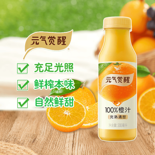统一 元气觉醒 100%橙汁 300ml*12瓶