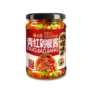 辣小豚青红剁椒酱农家辣椒酱下饭菜拌饭拌面瓶装家用炒菜酱彩椒酱