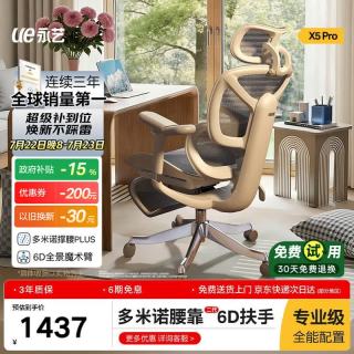 永艺 X5Pro撑腰椅人体工学椅电脑椅子护腰可躺人工力学座椅电竞办公椅 X5pro灰色带脚踏 6D扶手 植绒网