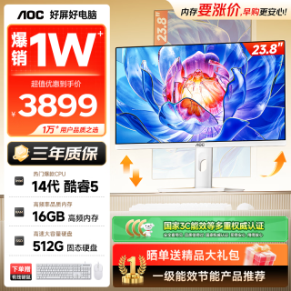AOC 电脑一体机23.8英寸高端智能AI商务办公家用 14代酷睿Core5 16G