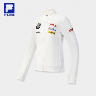 FILA 官方女士针织长袖外套2025冬季新款滑雪运动摇粒绒上衣