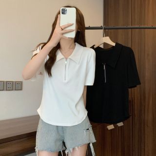 92棉POLO衫女短袖夏季休闲时尚胖MM大码修身显瘦洋气减龄翻领T恤