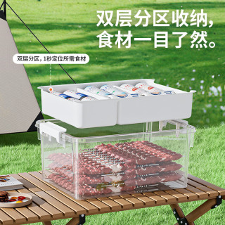 禧天龙 户外露营手提双层收纳箱16升 2个装
