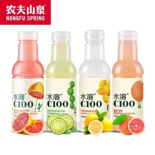 百亿补贴：农夫山泉 水溶C100维生素果汁柠檬味血橙味445ml*3瓶饮料西柚青皮