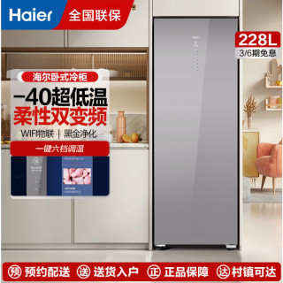 海尔 冷柜BD-228WGHS1U1立式冷冻柜