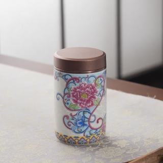 棠门 家用旅行便携式掐丝银茶叶罐