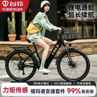 百亿补贴：台铃 可拆卸电池电助力自行车新国标锂电池男女通勤超长续航电动车36V6A