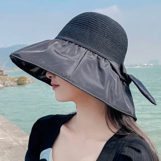 赫卡维 新款拼接遮阳渔夫帽黑颜色