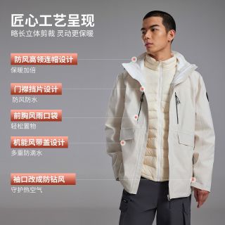 美特斯邦威 可拆卸羽绒内胆冲锋衣