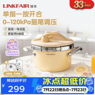 凌丰 小叮当高压锅 不锈钢压力锅 18cm 慕斯黄