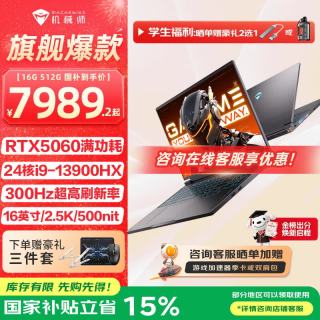 机械师 曙光16S 2026新款游戏本  24核i9-13900HX/5060/300Hz 灰 16G-512G