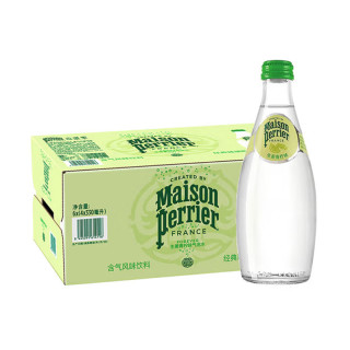 巴黎水 青柠姜气泡天然矿泉水 330ml*24玻璃瓶