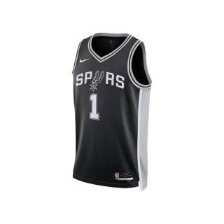 移动端：NIKE NBA官方正品Nike马刺队文班亚马男子SW版球衣运动速干透气篮球服