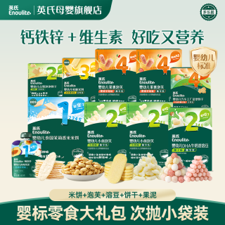 英氏 亲子出游零食10件大礼包 婴标溶豆米饼泡芙独立包装便携装
