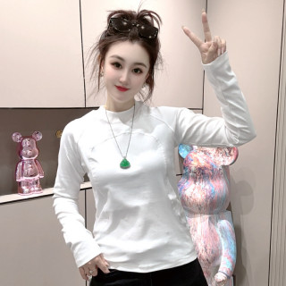 立体线条显瘦T恤小衫女装短款洋气白色2026爆款女款长袖新款上衣