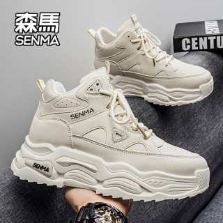 森马 SENMA/森马高帮鞋男款2026新款冬季百搭运动休闲鞋跑步增高老爹鞋