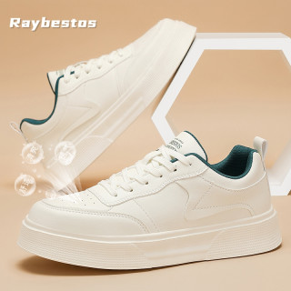 Raybestos夏季透气百搭休闲男鞋厚底增高男士小白鞋防滑大码板鞋