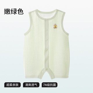 贝肽斯 婴儿薄款背心纯棉爬服小月龄宝宝无袖连体衣夏