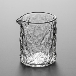 灵沐 家用单个透明树纹公杯300ml