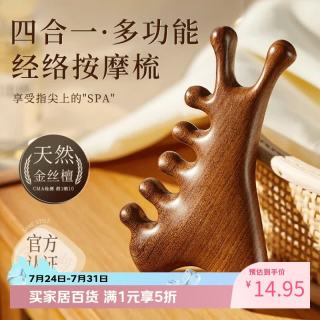 与檀行按摩梳子头部经络按摩器檀木倍轻松头皮养生头疗礼物