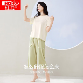 Hodo 情侣睡衣纯棉抑菌短袖休闲可外穿夏薄款家居服套装春夏