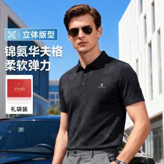 梦特娇 礼袋装夏季轻奢印花亲肤男Polo短袖MTG