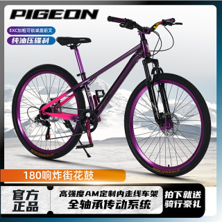 飞鸽 坦途H3山地自行车青少年成人炸街变速油刹内走线越野减震单车