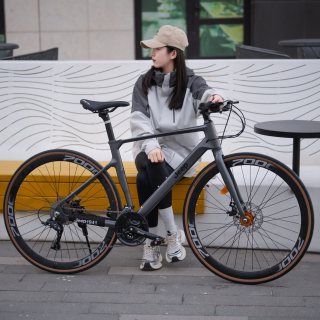 吉普 魅控镁合金公路自行车碟刹硬叉变速男女上班骑行公路车